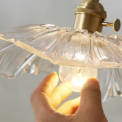 Vintage Flower Glass Pendant Light | Retro Plug-in Ceiling Lamp