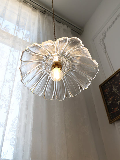 Vintage Flower Glass Pendant Light | Retro Plug-in Ceiling Lamp
