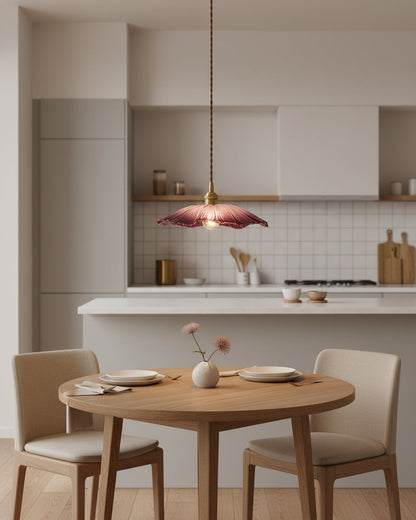 Vintage Flower Glass Pendant Light | Retro Plug-in Ceiling Lamp