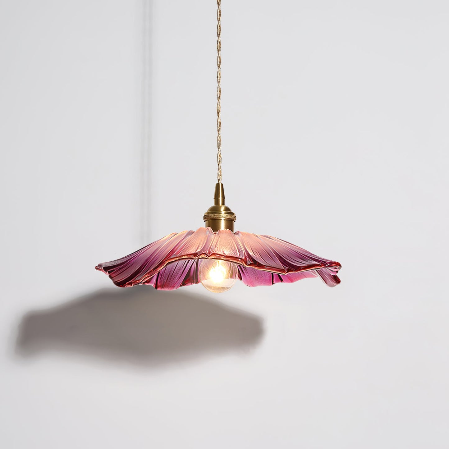 Vintage Flower Glass Pendant Light | Retro Plug-in Ceiling Lamp