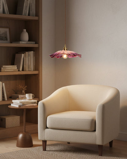 Vintage Flower Glass Pendant Light | Retro Plug-in Ceiling Lamp