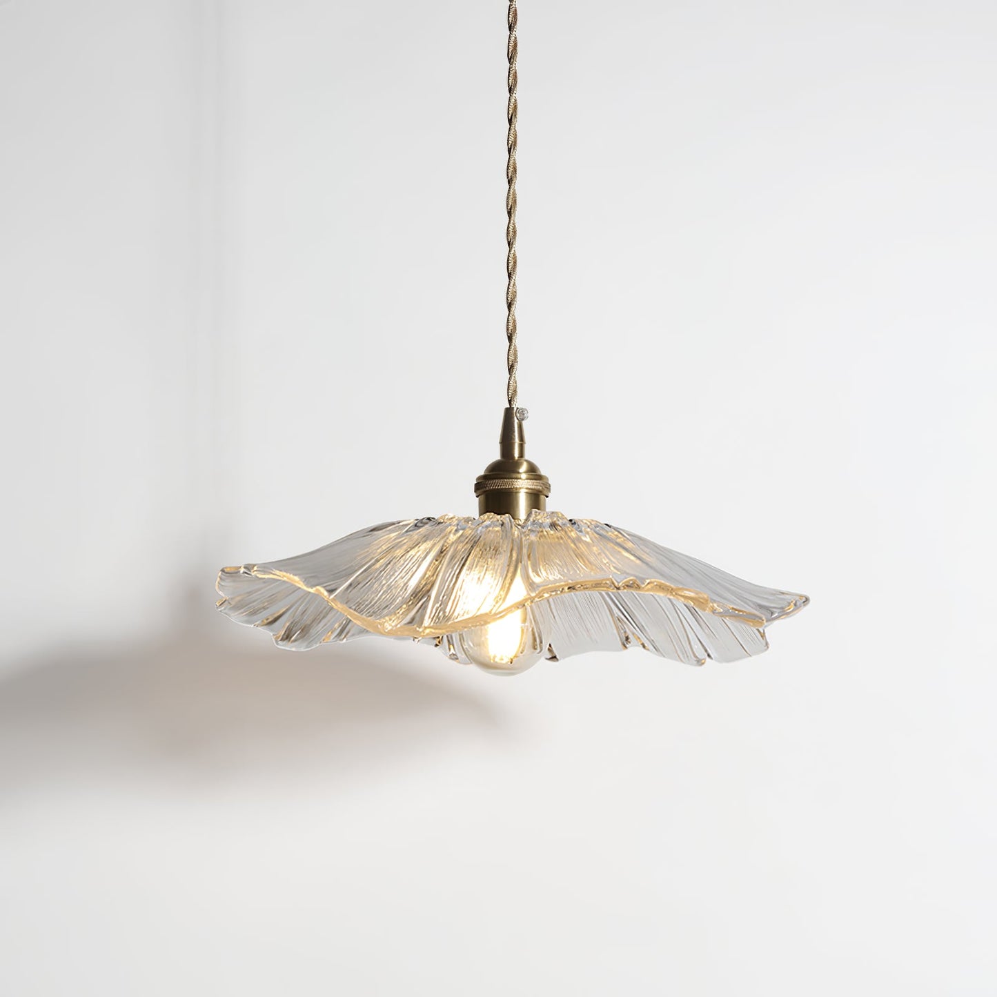 Vintage Flower Glass Pendant Light | Retro Plug-in Ceiling Lamp