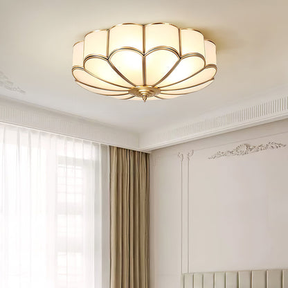 Flower Shape Glass Ceiling Lamp | Elegant Bedroom and Living Room Light Fixture