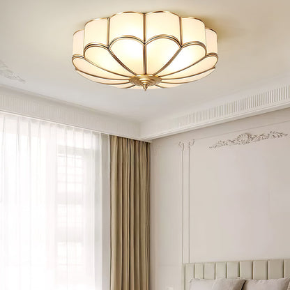 Flower Shape Glass Ceiling Lamp | Elegant Bedroom and Living Room Light Fixture