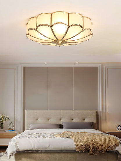Flower Shape Glass Ceiling Lamp | Elegant Bedroom and Living Room Light Fixture
