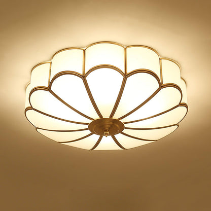 Flower Shape Glass Ceiling Lamp | Elegant Bedroom and Living Room Light Fixture