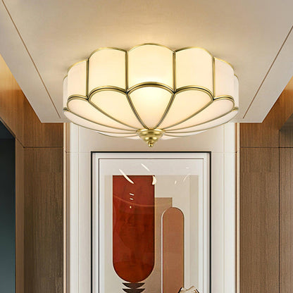 Flower Shape Glass Ceiling Lamp | Elegant Bedroom and Living Room Light Fixture