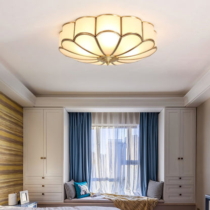 Flower Shape Glass Ceiling Lamp | Elegant Bedroom and Living Room Light Fixture