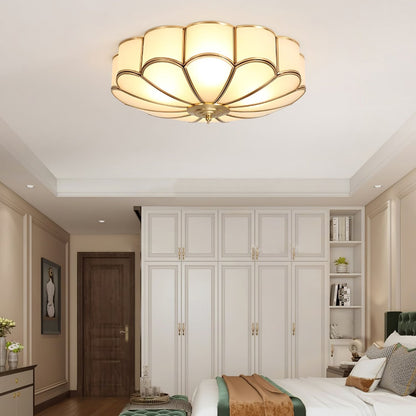 Flower Shape Glass Ceiling Lamp | Elegant Bedroom and Living Room Light Fixture