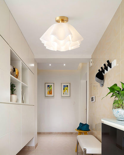 Modern Pleated Ceiling Light | Elegant Flush Mount Lamp for Bedroom or Living Room