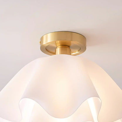 Modern Pleated Ceiling Light | Elegant Flush Mount Lamp for Bedroom or Living Room