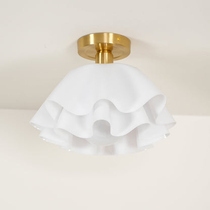 Modern Pleated Ceiling Light | Elegant Flush Mount Lamp for Bedroom or Living Room