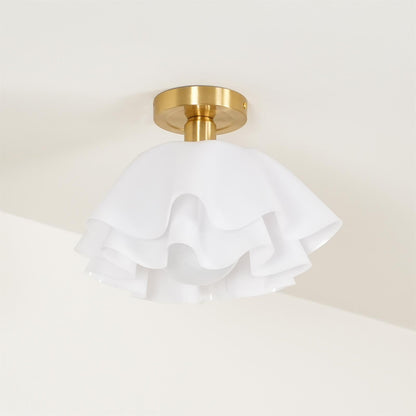 Modern Pleated Ceiling Light | Elegant Flush Mount Lamp for Bedroom or Living Room