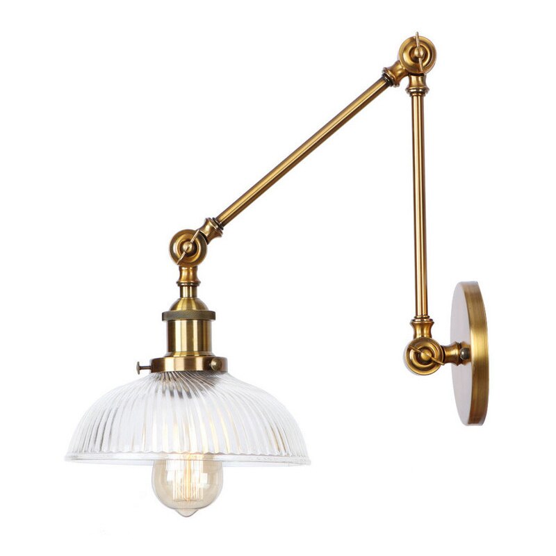 Vintage Glass Wall Light Sconce | Industrial Bedroom and Living Room Wall Lamp