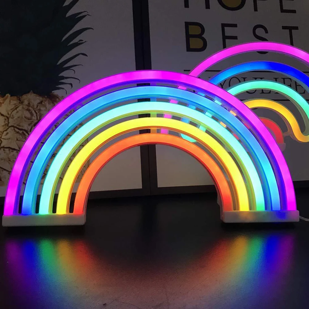 Rainbow LED Night Lamp with Colourful Glow | Decorative Kids Table Lamp