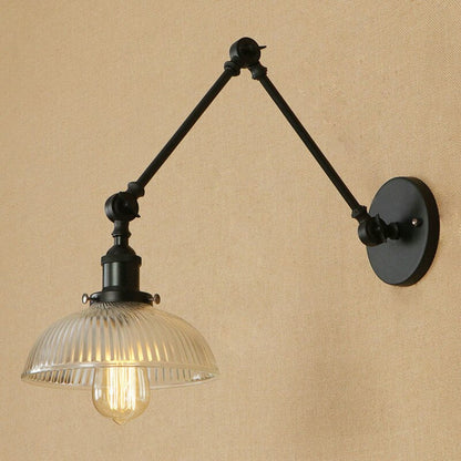 Vintage Glass Wall Light Sconce | Industrial Bedroom and Living Room Wall Lamp