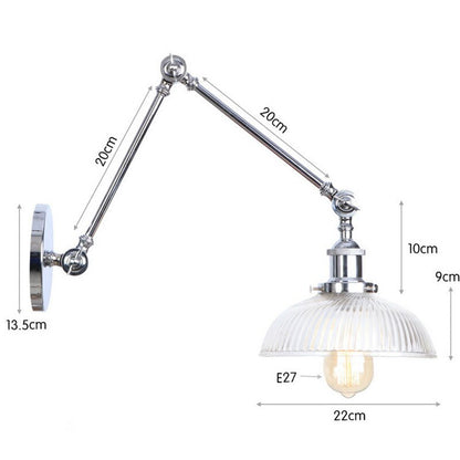 Vintage Glass Wall Light Sconce | Industrial Bedroom and Living Room Wall Lamp