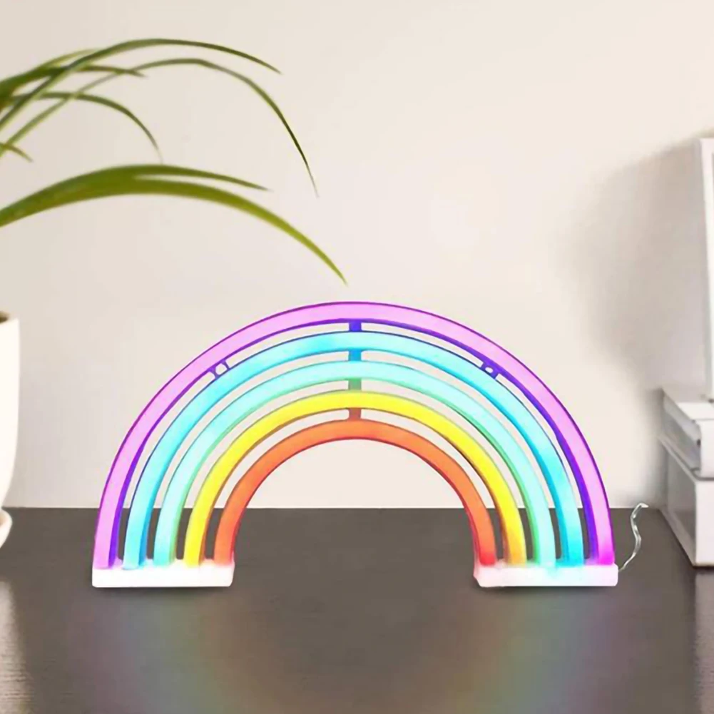 Rainbow LED Night Lamp with Colourful Glow | Decorative Kids Table Lamp