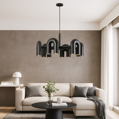 Bauhaus Chandelier | Modern Geometric Ceiling Light for Dining Room and Living Room