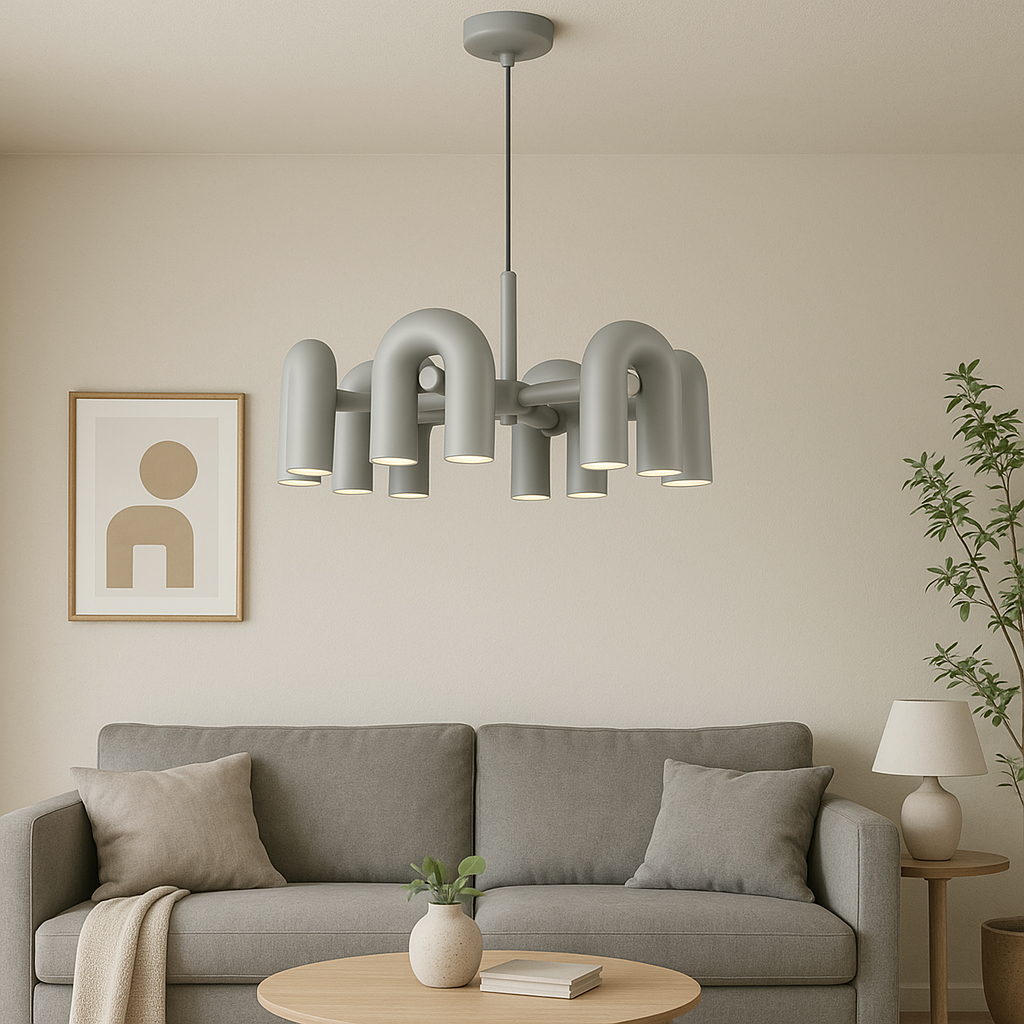 Bauhaus Chandelier | Modern Geometric Ceiling Light for Dining Room and Living Room