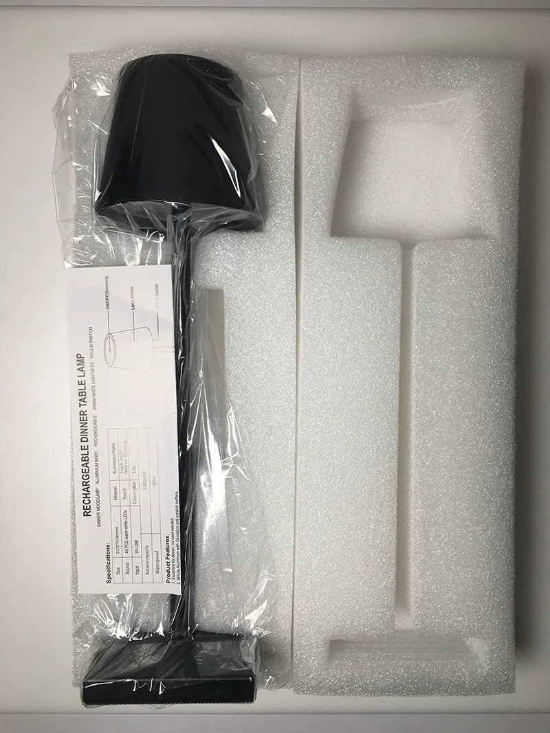 Rechargeable LED Table Lamp with Touch Control | Modern Bedside and Dining Light