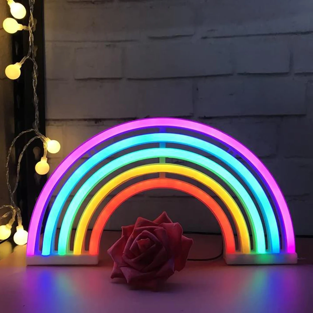 Rainbow LED Night Lamp with Colourful Glow | Decorative Kids Table Lamp