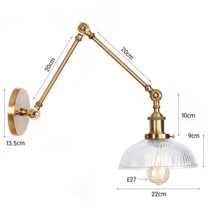Vintage Glass Wall Light Sconce | Industrial Bedroom and Living Room Wall Lamp