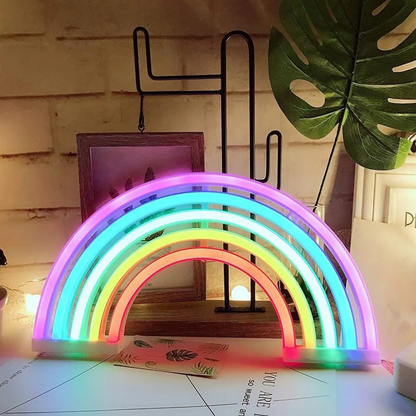 Rainbow LED Night Lamp with Colourful Glow | Decorative Kids Table Lamp