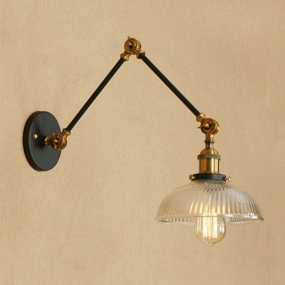 Vintage Glass Wall Light Sconce | Industrial Bedroom and Living Room Wall Lamp