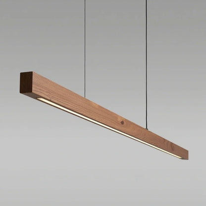 Long Wooden Pendant Ceiling Lamp | Modern LED Light for Dining or Kitchen Island