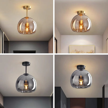 Modern Glass Ceiling Light | Contemporary Bedroom Living Room Ceiling Lamp
