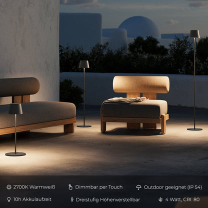 Rechargeable LED Floor Lamp | Adjustable Height Modern Standing Light
