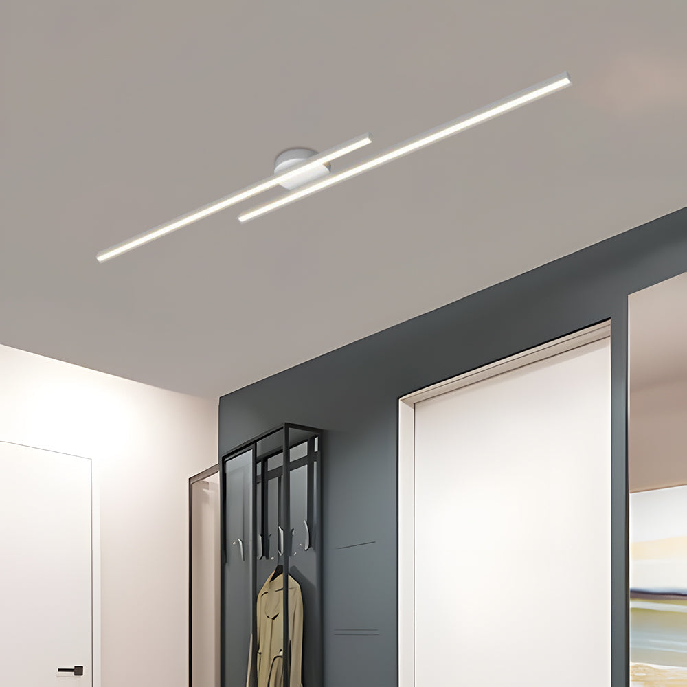 Modern Aluminium LED Ceiling Light | Long Strip Living Room Flush Mount Lamp
