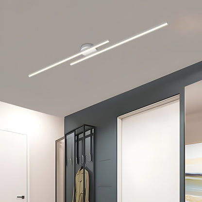 Modern Aluminium LED Ceiling Light | Long Strip Living Room Flush Mount Lamp