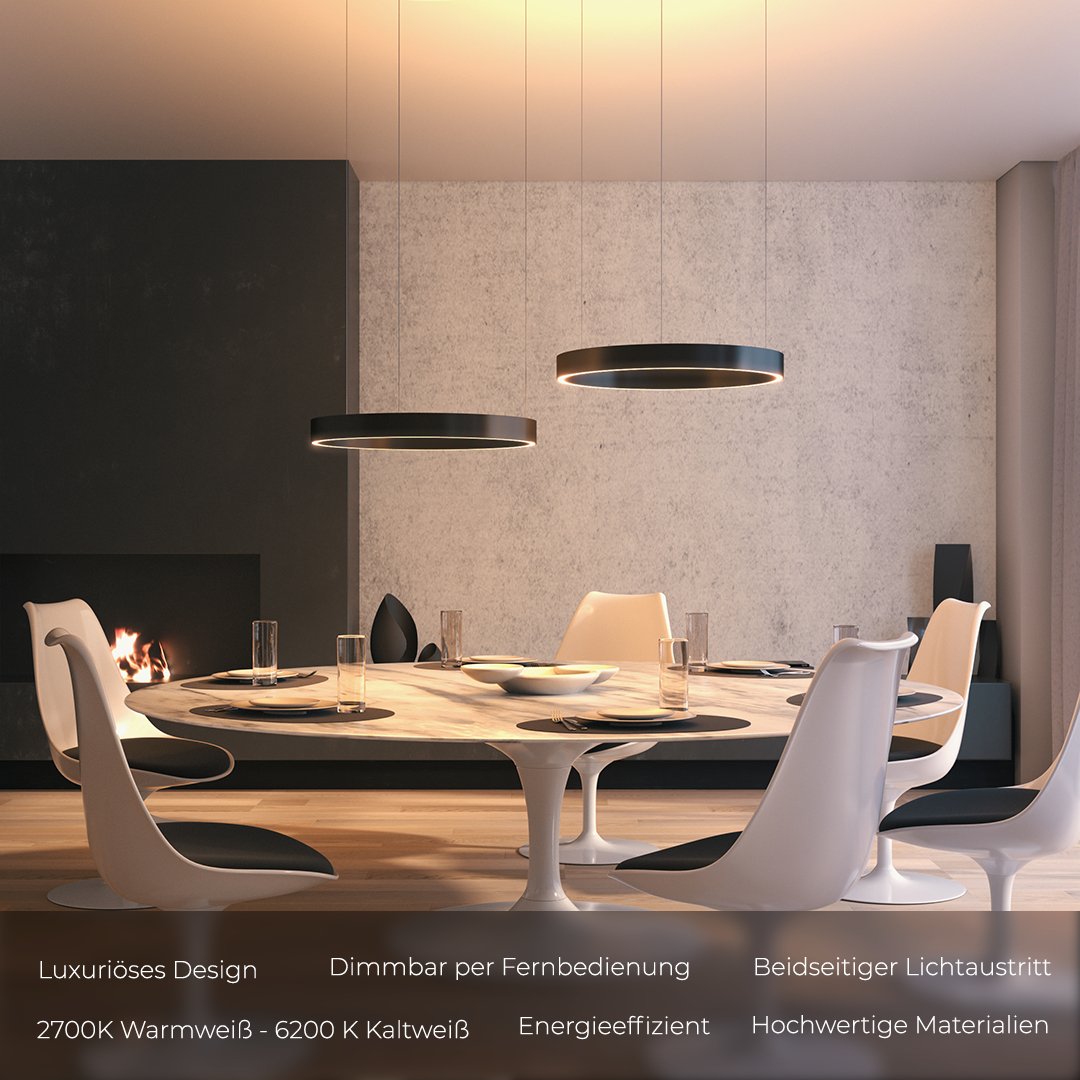 Round LED Ring Ceiling Light | Modern Dining Room Kitchen Chandelier Lamp