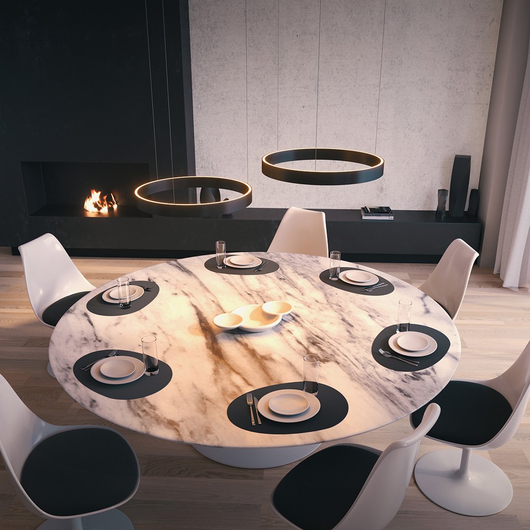 Round LED Ring Ceiling Light | Modern Dining Room Kitchen Chandelier Lamp