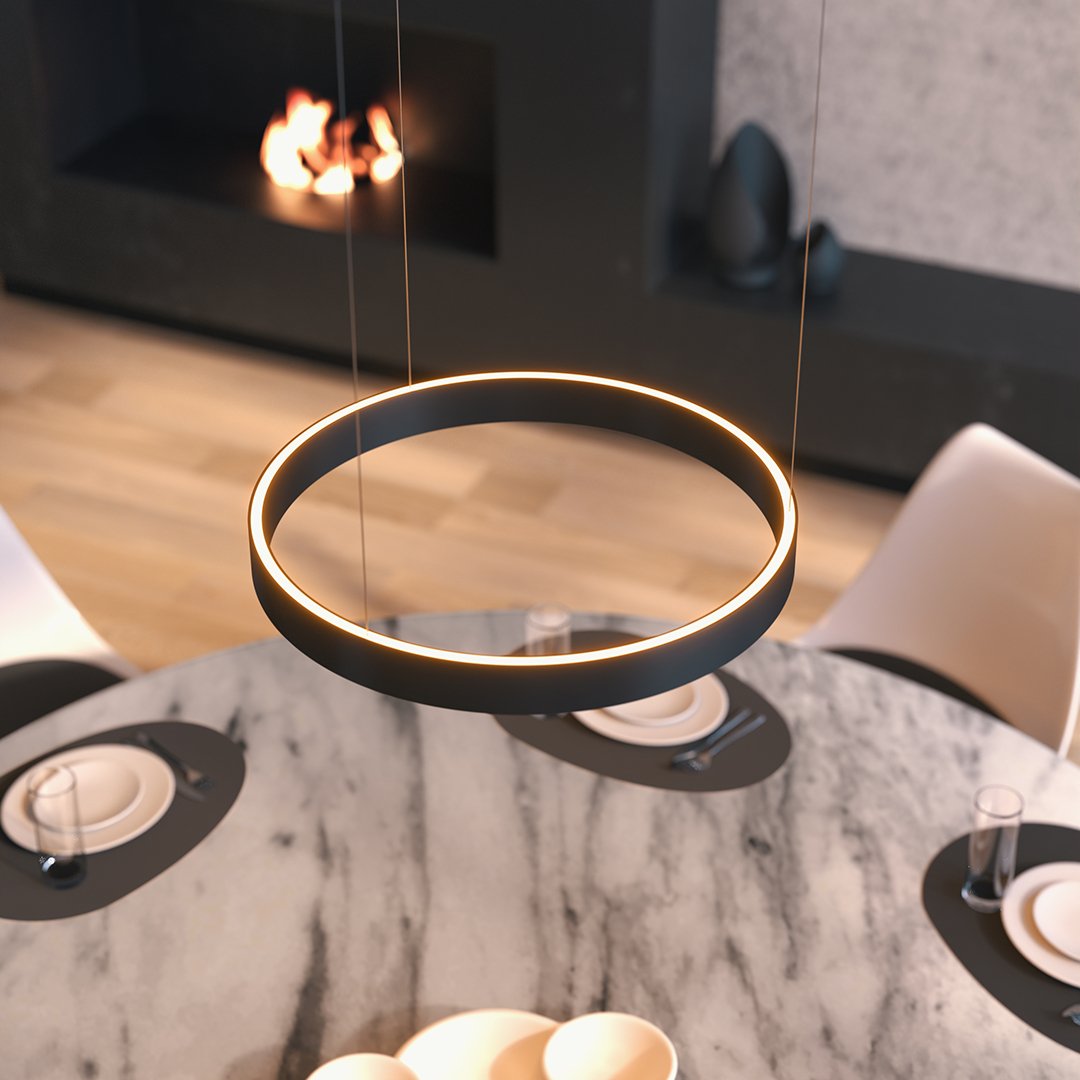 Round LED Ring Ceiling Light | Modern Dining Room Kitchen Chandelier Lamp