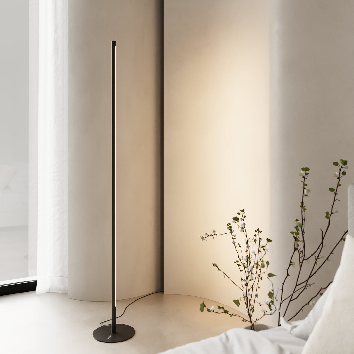 Minimalist LED Floor Lamp with Remote Control | Modern Standing Light for Living Room