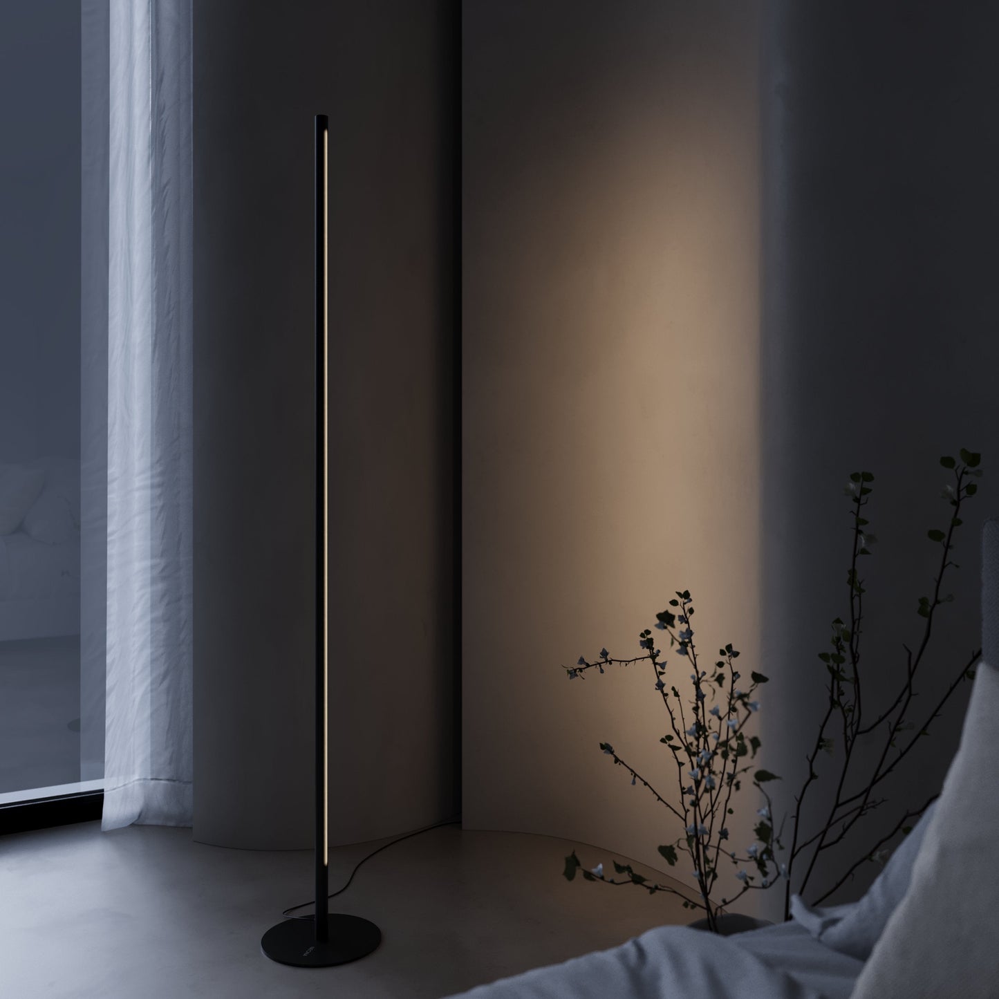 Minimalist LED Floor Lamp with Remote Control | Modern Standing Light for Living Room