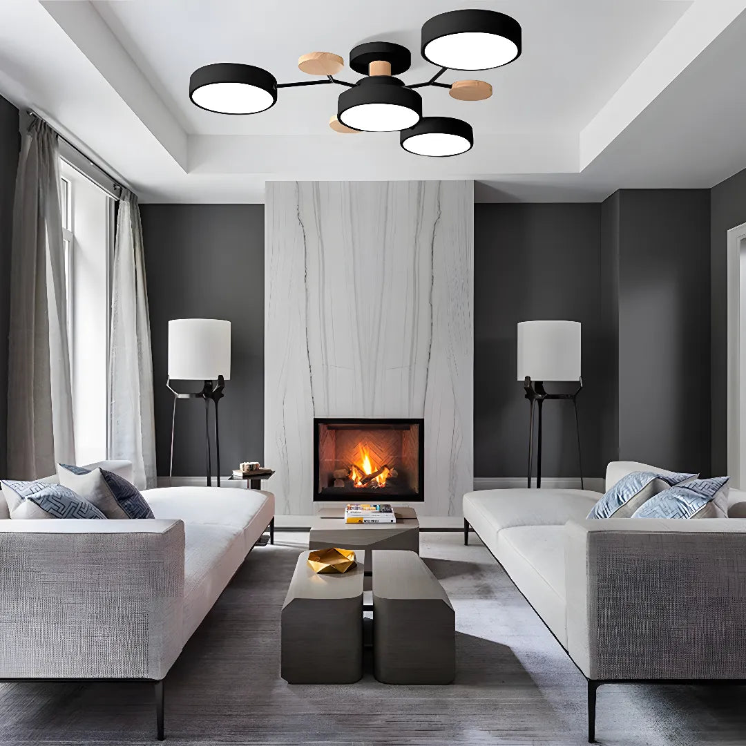 Modern Circular LED Ceiling Light | Contemporary Bedroom Living Room Lamp