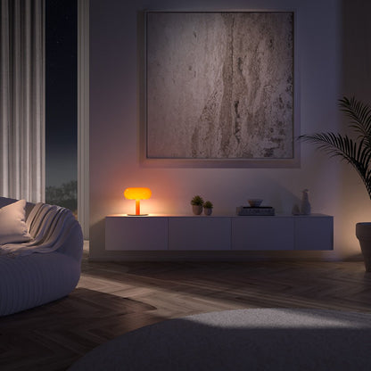 Retro Mushroom LED Table Lamp with Touch Dimmer | Modern Bedside and Desk Light