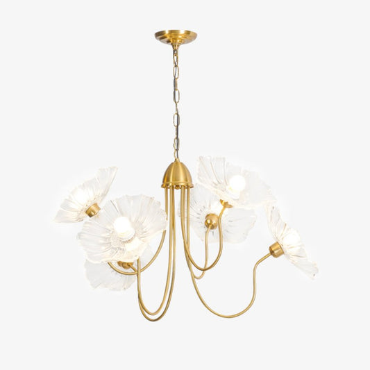 Leaf Glass Chandelier Ceiling Light | Modern Frosted Glass Pendant Lamp