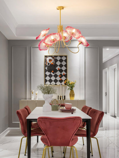 Leaf Glass Chandelier Ceiling Light | Modern Frosted Glass Pendant Lamp