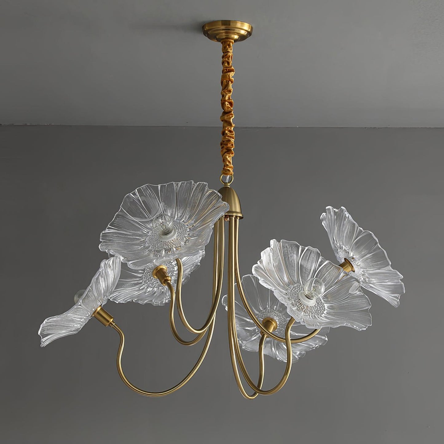 Leaf Glass Chandelier Ceiling Light | Modern Frosted Glass Pendant Lamp