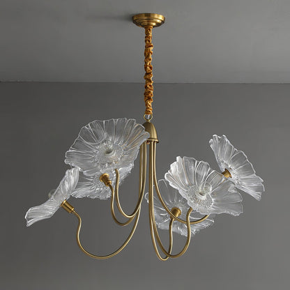 Leaf Glass Chandelier Ceiling Light | Modern Frosted Glass Pendant Lamp