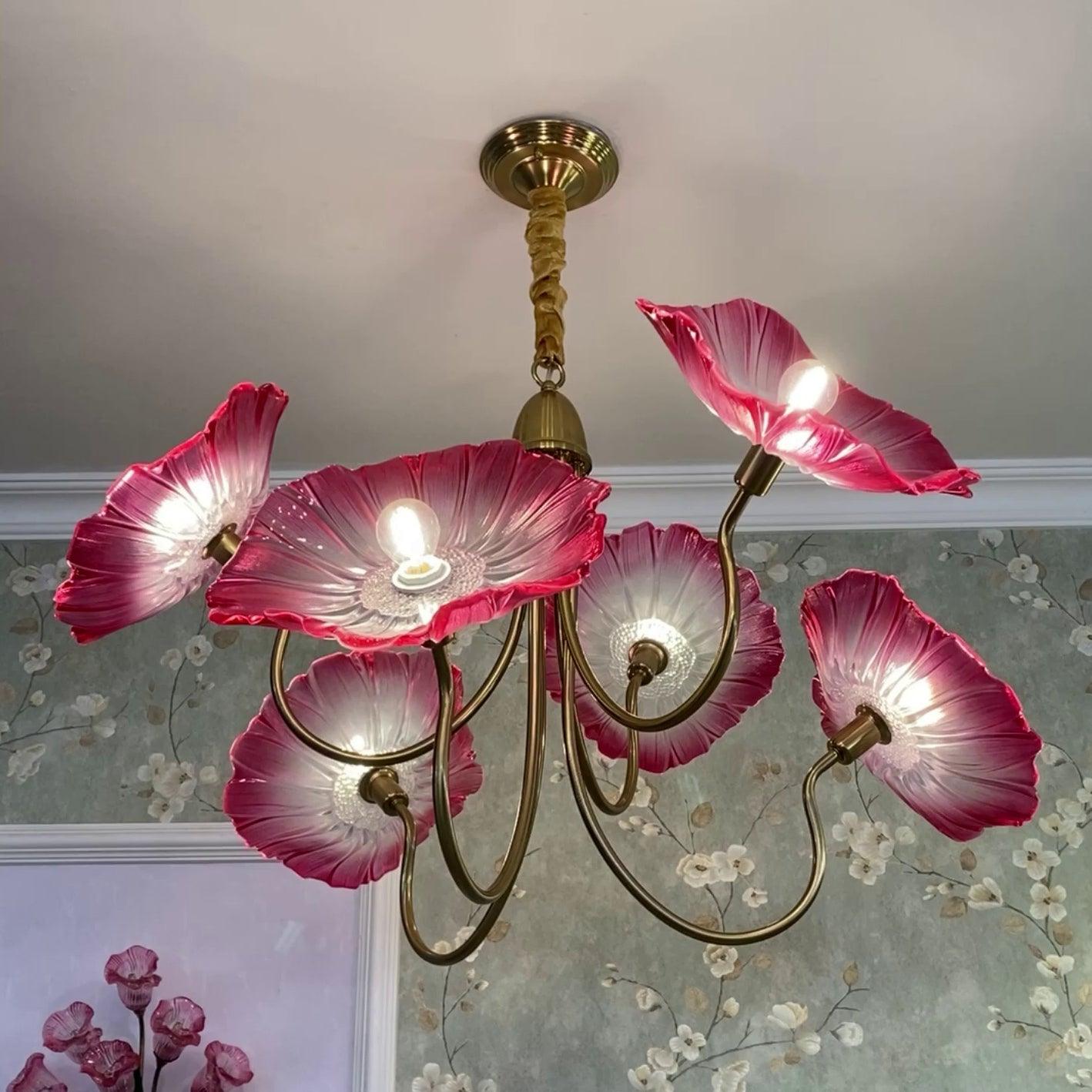Leaf Glass Chandelier Ceiling Light | Modern Frosted Glass Pendant Lamp