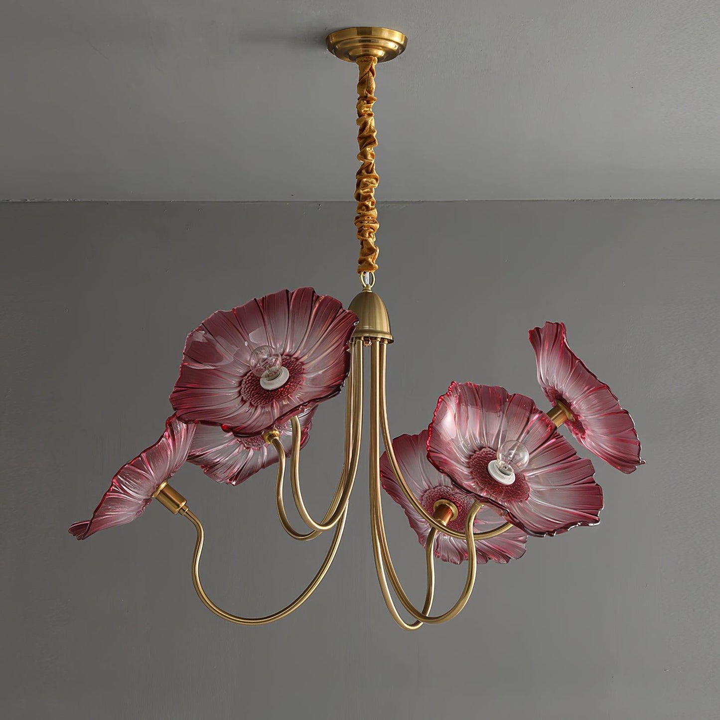 Leaf Glass Chandelier Ceiling Light | Modern Frosted Glass Pendant Lamp