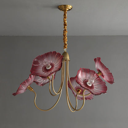 Leaf Glass Chandelier Ceiling Light | Modern Frosted Glass Pendant Lamp