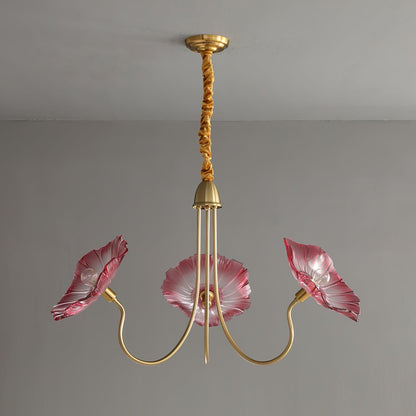 Leaf Glass Chandelier Ceiling Light | Modern Frosted Glass Pendant Lamp