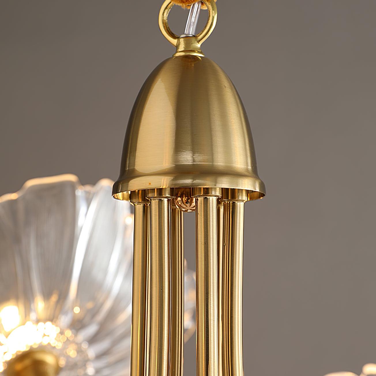 Leaf Glass Chandelier Ceiling Light | Modern Frosted Glass Pendant Lamp